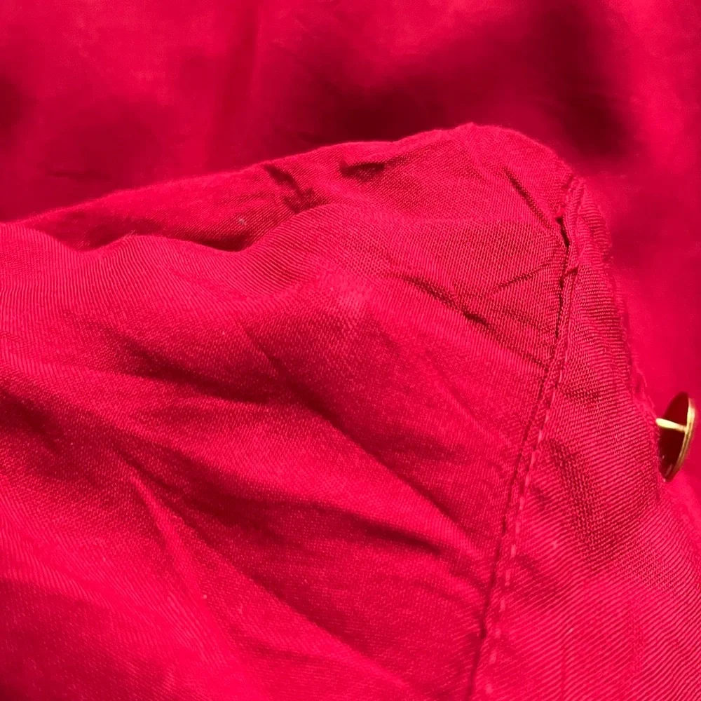 Karen Kane Red Button-Up Tie Front Blouse - Picture 14 of 14